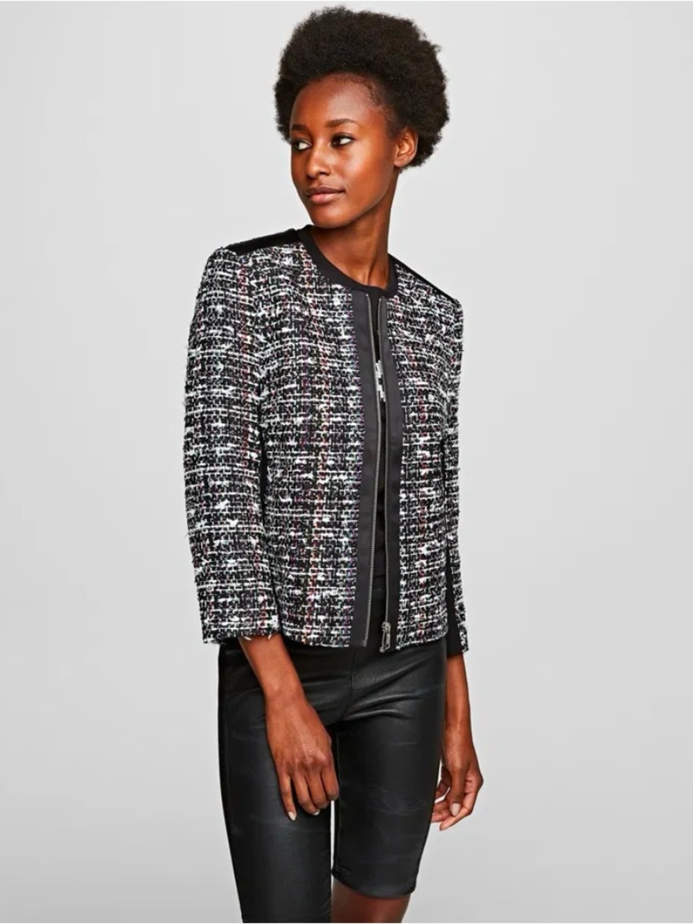 Karl Lagerfeld Pixel Boucle Tweed Jacket